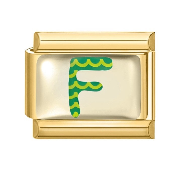 Cross-Border Hot Selling Gold Base Letter Series Line Wave Point Italian Creative DIY Splicable EU Module Bracelet