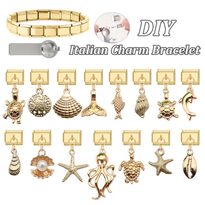 Cross-Border Charms DIY Ring Fashion Creative Retro Italian Module Bracelet Exquisite Pendant Accessories Jewelry