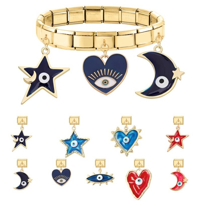 Cross-Border Charms Italian Creative Fashion DIY Ring Vintage Module Bracelet Exquisite Pendant Accessories Jewelry
