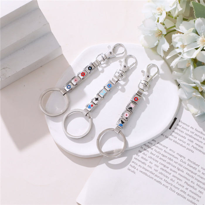 Italian Module Keychain Bracelet Vintage Creative Personality Fashion DIY Italian Module Finished Keychain