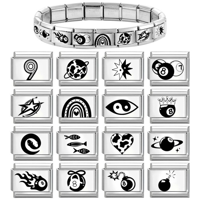 Cross-Border Charms Handmade Charm Module DIY Creative Black and White Personality Simple Module Craft Jewelry Accessories