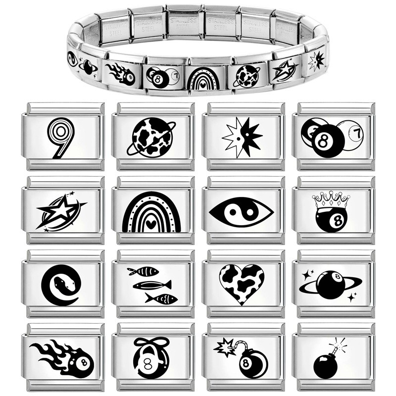 Cross-Border Charms Handmade Charm Module DIY Creative Black and White Personality Simple Module Craft Jewelry Accessories