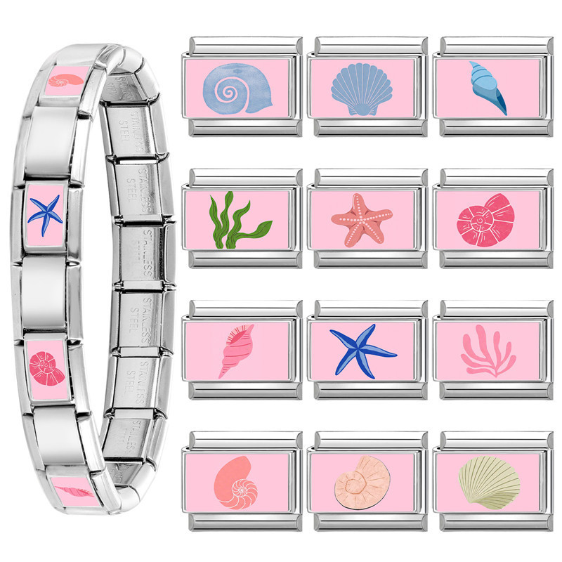 Cross-Border Ocean Elements DIY Multifunctional Pink Series Creative Simple Italian Splicable Module Bracelet