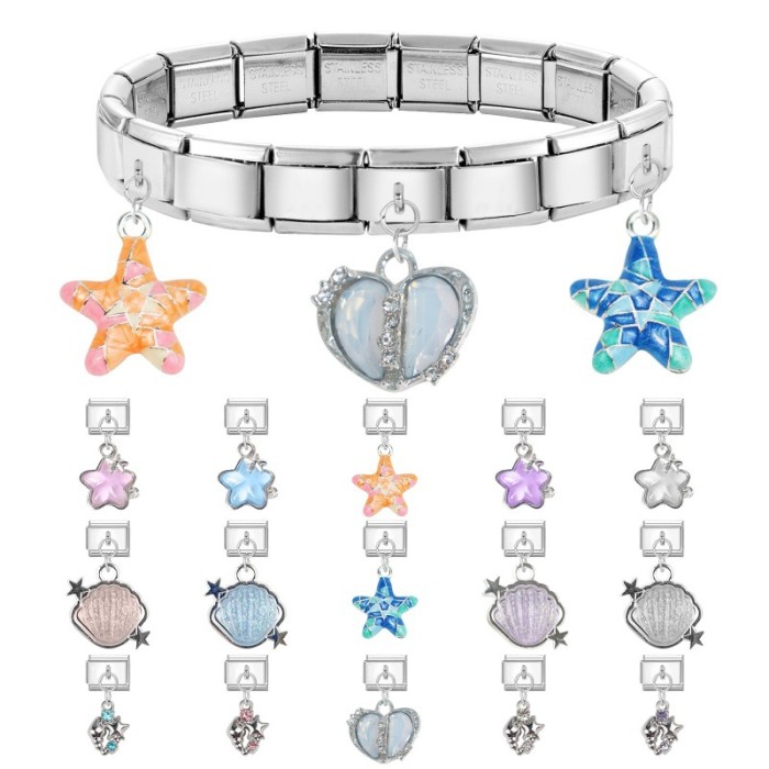Cross-Border Charm Pendant Ocean Theme Italian Fashion DIY Ring Creative Module Bracelet Accessories Jewelry