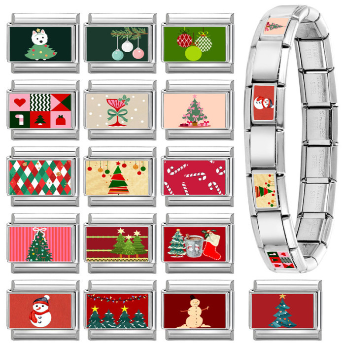 Christmas Day Exquisite Versatile Cartoon Red Series DIY Creative Multi-functional Italian Splicable Module Bracelet