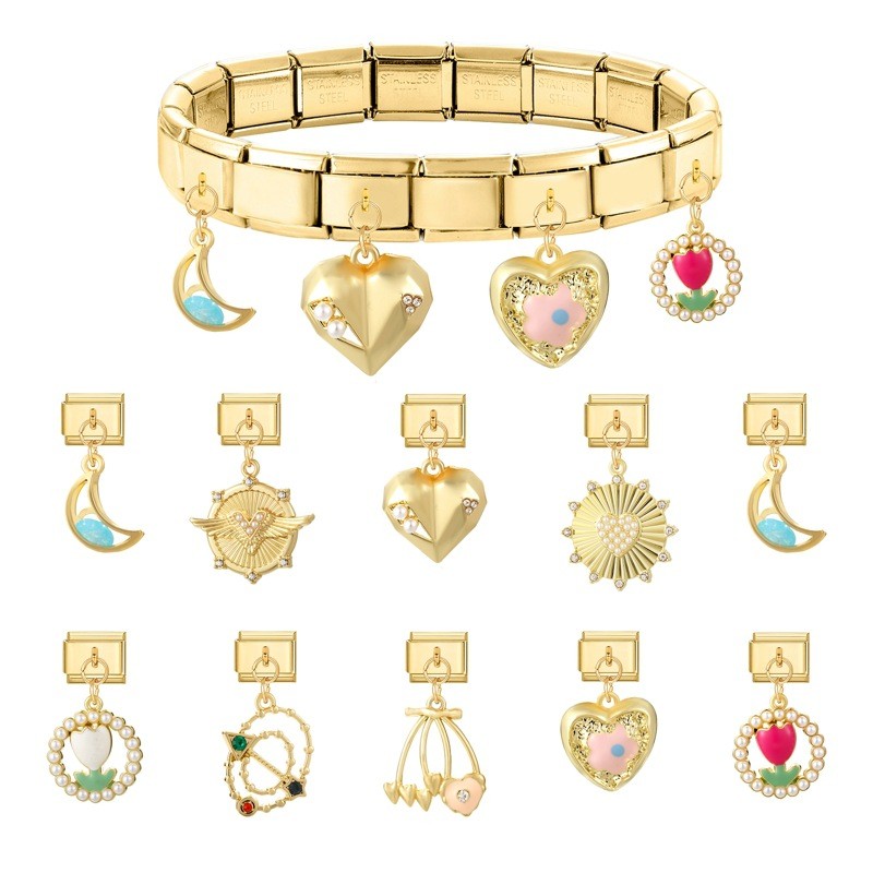Module Gold Pendant Magic Necklace Bracelet Vintage Italian Exquisite DIY Creative Jewelry Personalized Accessories