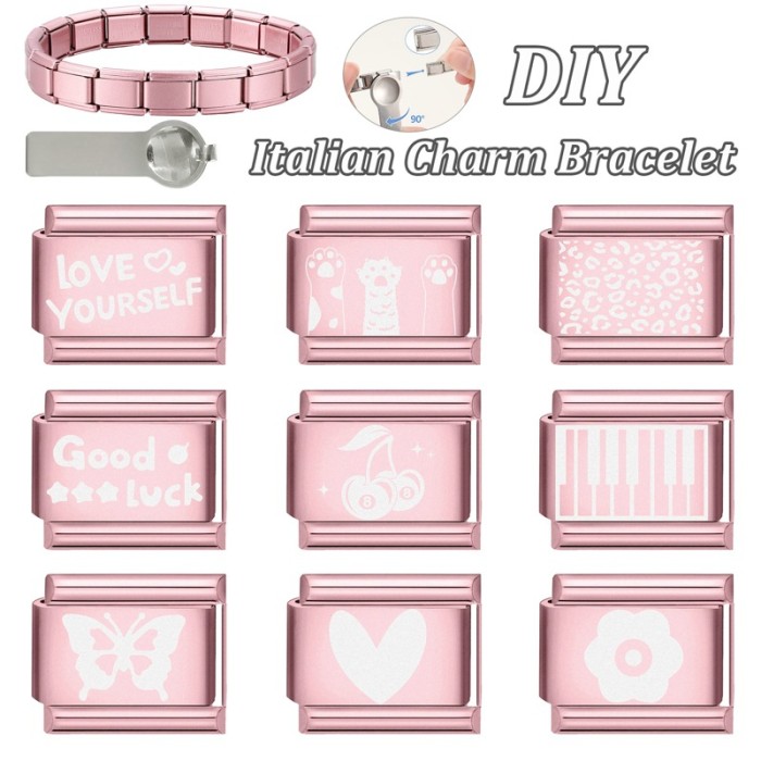 Cross-Border Charms Creative Rose Pastel Base Simple Module DIY Jewelry Personalized Handmade Craft Bracelet Accessories