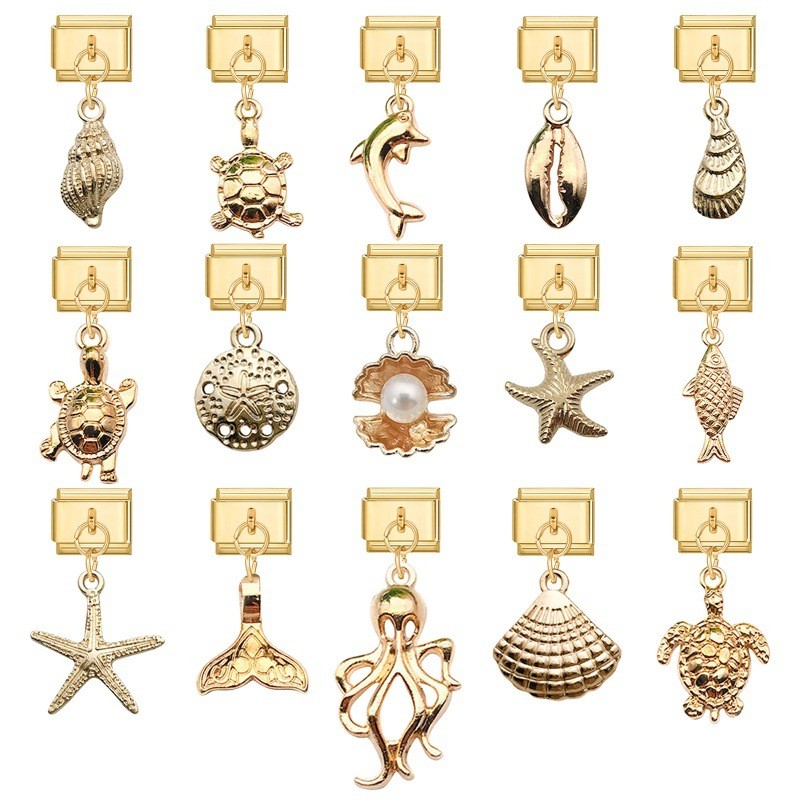 Cross-Border Charms DIY Ring Fashion Creative Retro Italian Module Bracelet Exquisite Pendant Accessories Jewelry