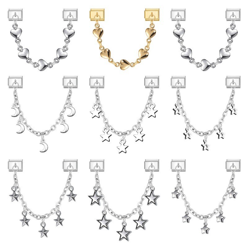 Double Bead Chain Section Double Pendant DIY Fashion Bracelet Italian Module Light Luxury Creative Jewelry Bracelet Accessories