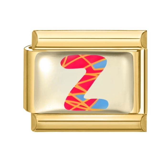 Cross-Border Hot Selling Gold Base Letter Series Line Wave Point Italian Creative DIY Splicable EU Module Bracelet