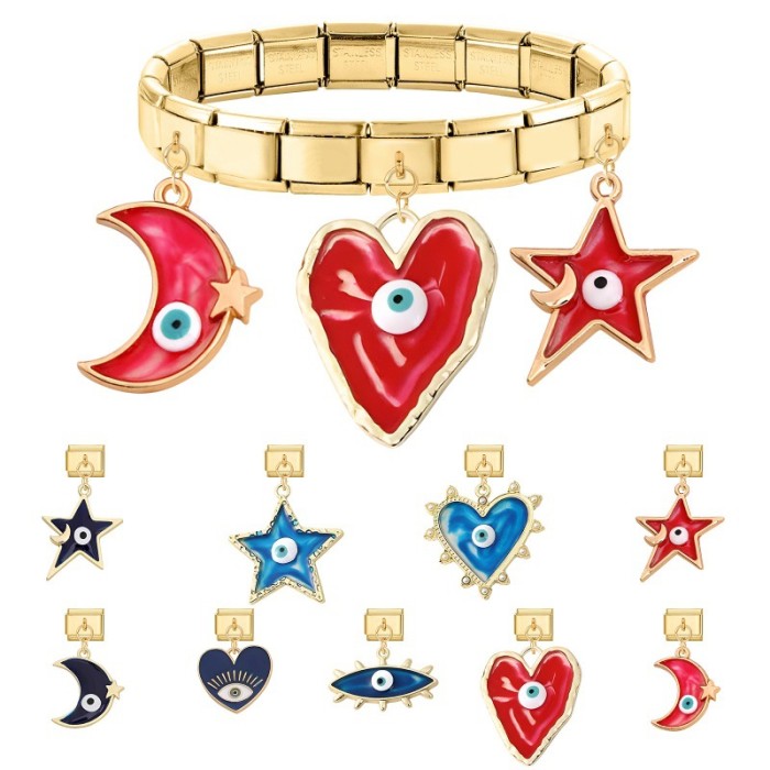 Cross-Border Charms Italian Creative Fashion DIY Ring Vintage Module Bracelet Exquisite Pendant Accessories Jewelry