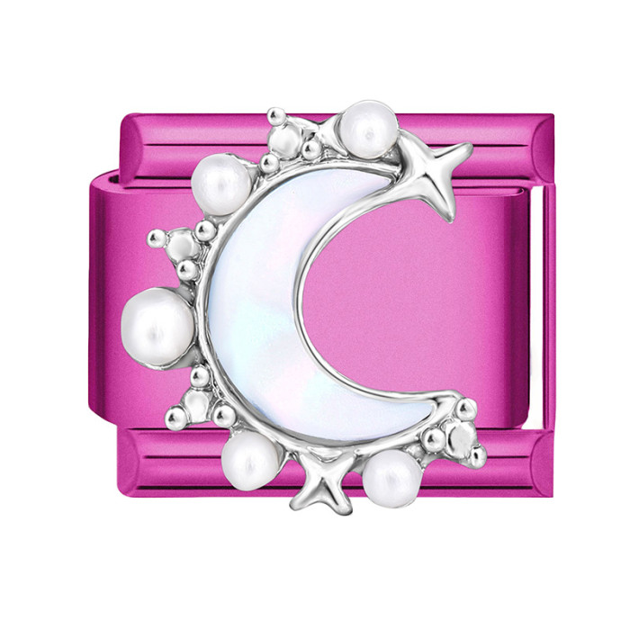Italian Charms Versatile DIY Jewelry Rose Pink Splicing Creative Exquisite Italian Multifunctional Module Bracelet