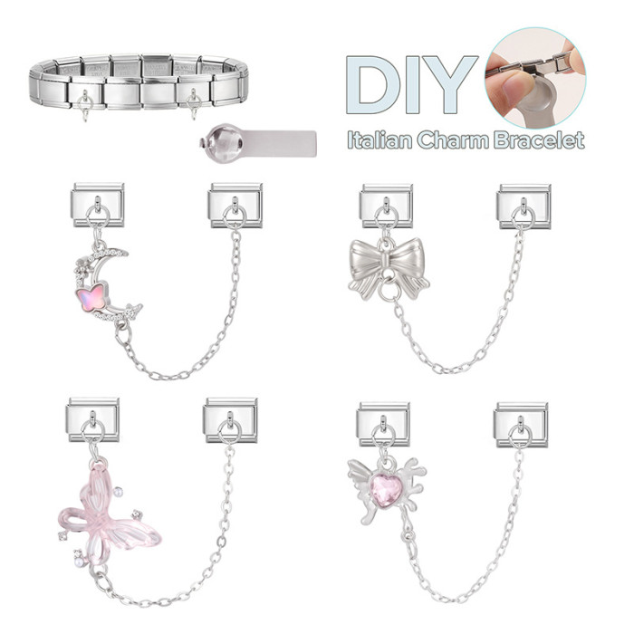 Cross-Border DIY Creative Necklace Bracelet Double Pendant Exquisite Jewelry DIY Splicing Vintage Italian Creative Module Accessories