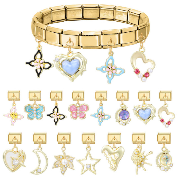 Cross-Border Charms Creative Retro Module Gold DIY Multi-Functional Splicable Pendant Style Jewelry Accessories Bracelet