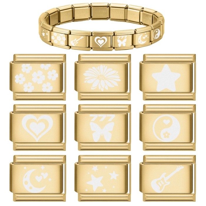 Cross-Border Charms Creative Matte Gold Base Simple Module DIY Jewelry Personalized Handmade Craft Bracelet Accessories
