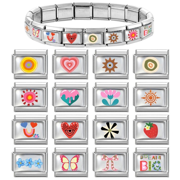 Cross-Border EU Multifunctional Italian Regular Style Jewelry Heart Creative DIY Splicable Module Bracelet