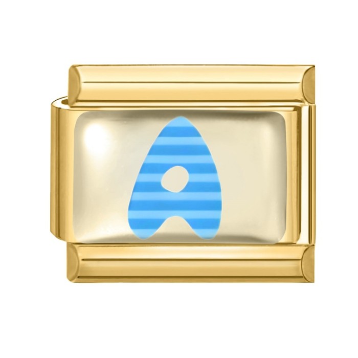 Cross-Border Hot Selling Gold Base Letter Series Line Wave Point Italian Creative DIY Splicable EU Module Bracelet