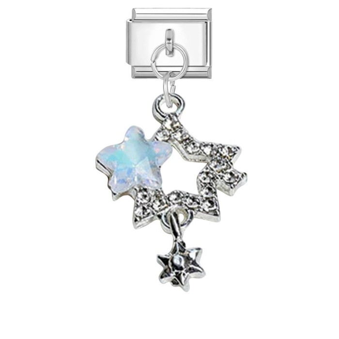 Charms Pink Purple DIY Fashion Pendant Bracelet Light Luxury Italian Bracelet Module DIY Accessories Creative Jewelry