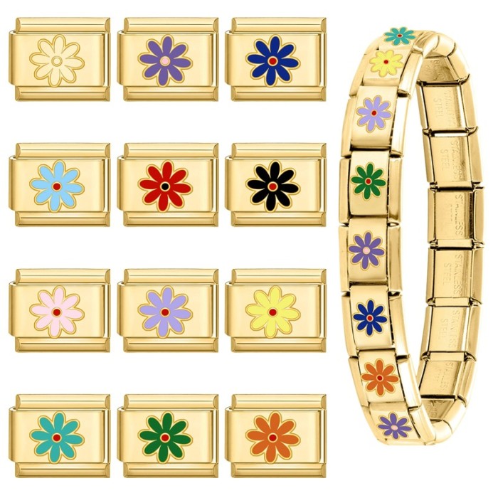 Cross-Border Colorful Petal Series Creative Italian Multifunctional Simple DIY Splicable Jewelry Accessories Bracelet