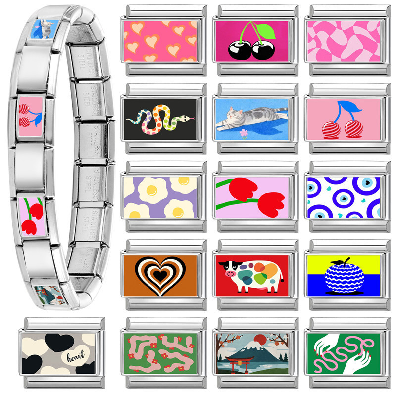 Cross-Border EU Pattern Multifunctional Italian Colorful Creative DIY Splicable Module Bracelet Jewelry