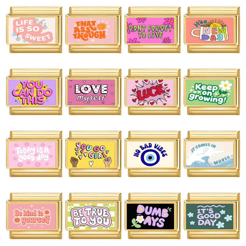 Modular Creative Birthday Gift Text Multifunctional DIY Creative Italian Interlocking Jewelry Accessories Bracelet