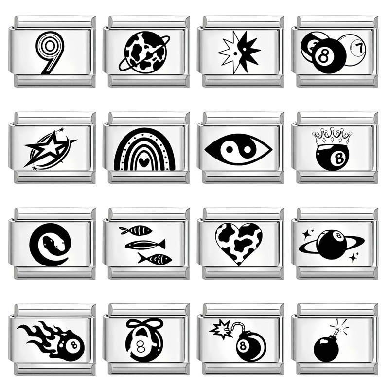 Cross-Border Charms Handmade Charm Module DIY Creative Black and White Personality Simple Module Craft Jewelry Accessories