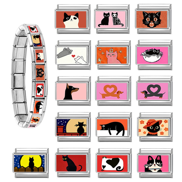 Cross-Border EU Pet Elements Cute Cartoon Multifunctional Italian Creative DIY Splicable Module Bracelet
