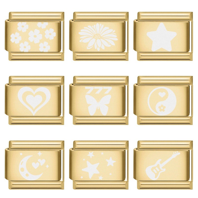 Cross-Border Charms Creative Matte Gold Base Simple Module DIY Jewelry Personalized Handmade Craft Bracelet Accessories