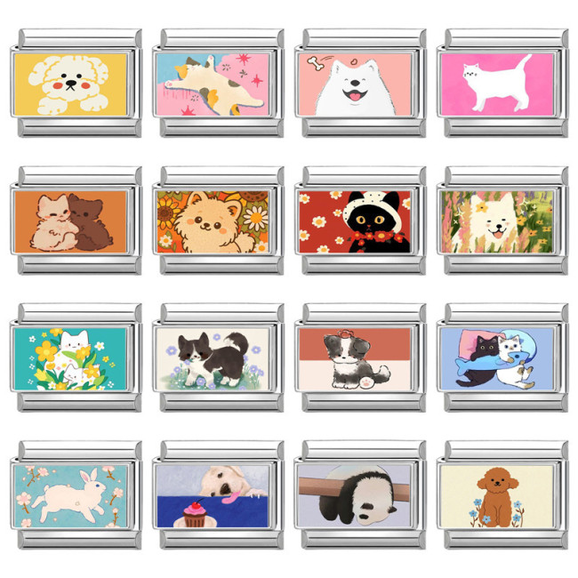 Multifunctional Pet Element Charms Cartoon Cute Module DIY Retro Fashion Sweet Bracelet Accessories
