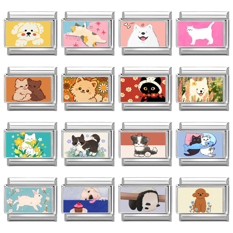 Multifunctional Pet Element Charms Cartoon Cute Module DIY Retro Fashion Sweet Bracelet Accessories