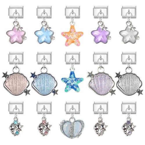Cross-Border Charm Pendant Ocean Theme Italian Fashion DIY Ring Creative Module Bracelet Accessories Jewelry