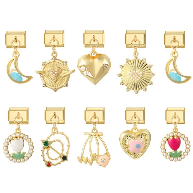 Module Gold Pendant Magic Necklace Bracelet Vintage Italian Exquisite DIY Creative Jewelry Personalized Accessories
