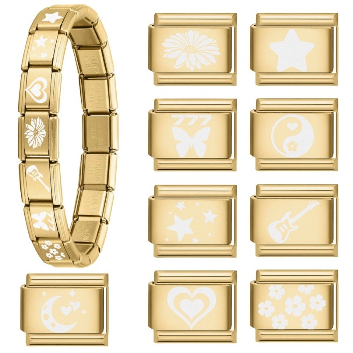 Cross-Border Charms Creative Matte Gold Base Simple Module DIY Jewelry Personalized Handmade Craft Bracelet Accessories