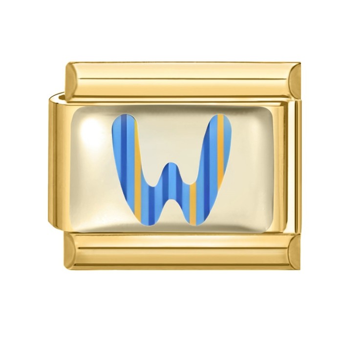 Cross-Border Hot Selling Gold Base Letter Series Line Wave Point Italian Creative DIY Splicable EU Module Bracelet
