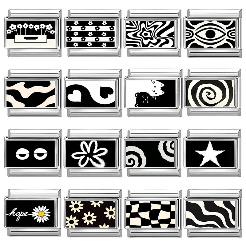 Stainless Steel Flower Eye Pentagram Element Multifunctional Italian Creative DIY Connectable Module Bracelet