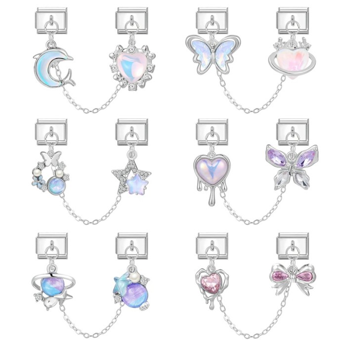 Module Exquisite Accessories Steel Base Double Pendant DIY Multifunctional Creative Jewelry Fresh Retro Interlocking Bracelet