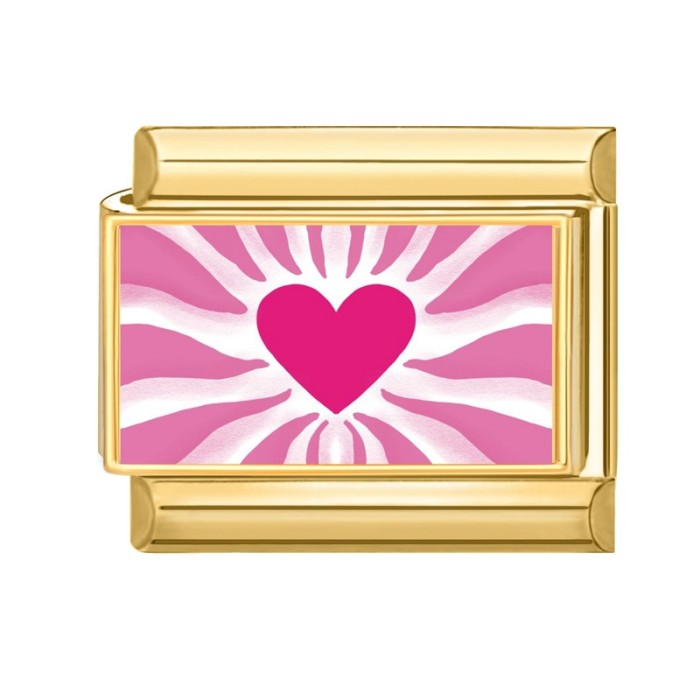 Pink Series Flower Heart Animal Letter Elements Italian Creative DIY Interlocking Module Bracelet