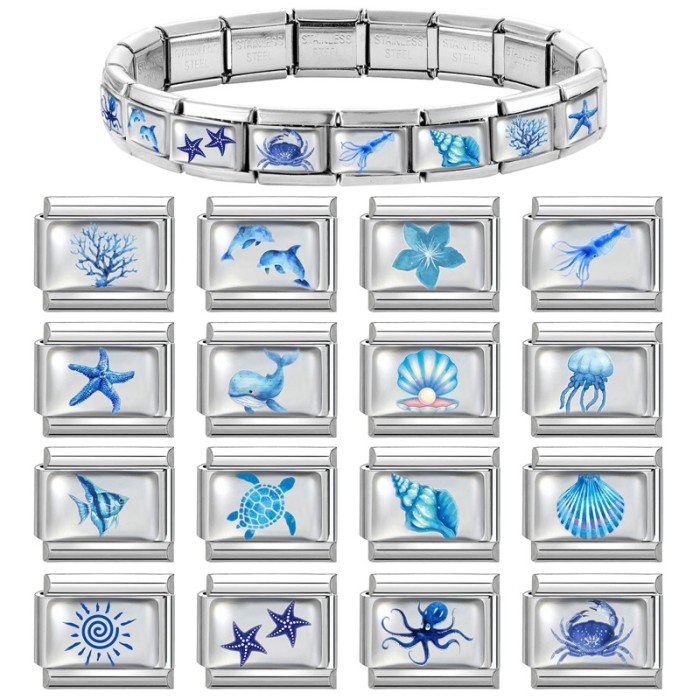 Italian Modular Ocean Elements Fashion DIY Creative Multifunctional Italian Interlocking Modular Bracelet