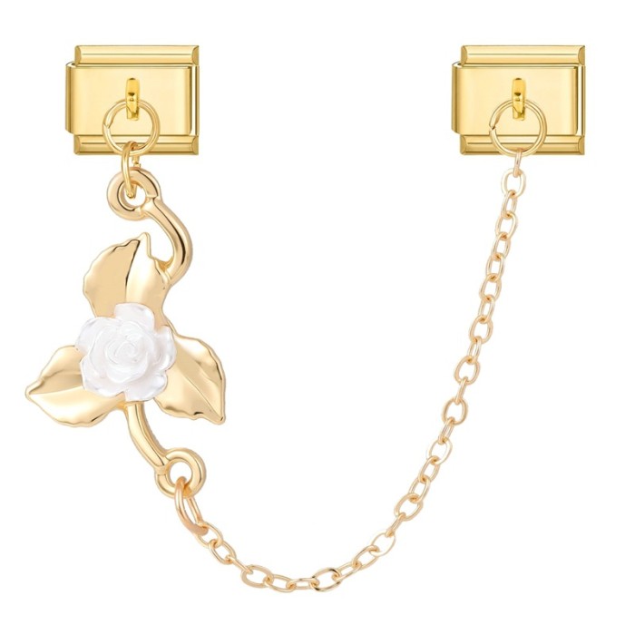 DIY Double Pendant Creative Bracelet Personalized Ring Pendant Gold Jewelry Fashion Fresh Italian Module Accessories