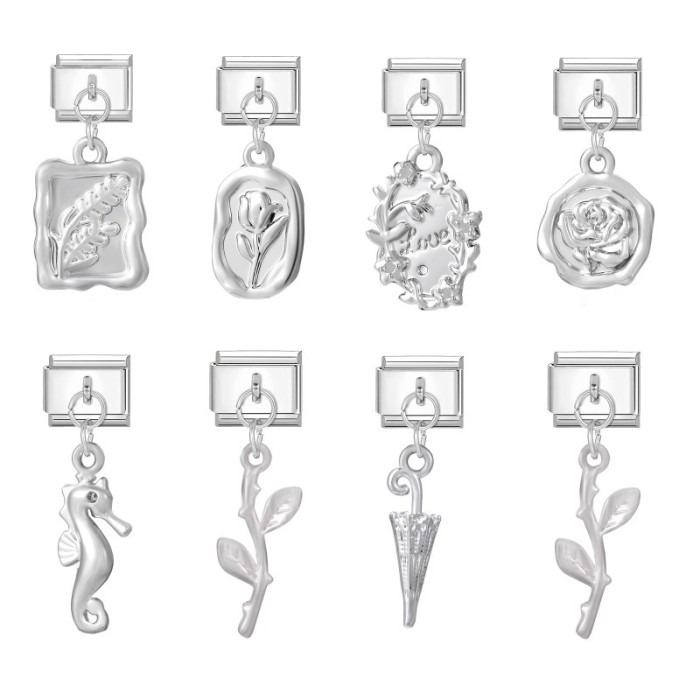 Cross-Border Fashion Flower Pendant Italian Ring Module Necklace Bracelet Anklet DIY Exquisite Creative Jewelry