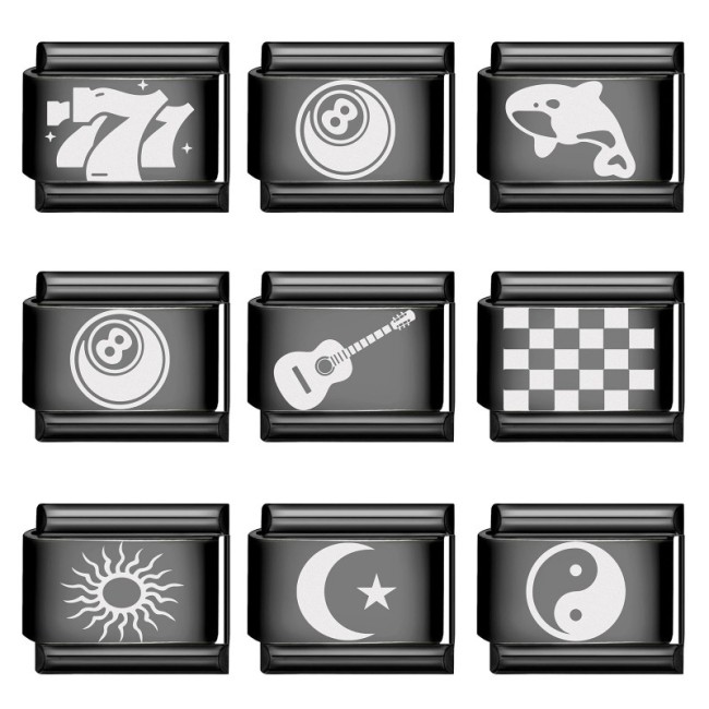 Cross-Border Charms Creative Black Color Base Simple Module DIY Jewelry Personalized Handmade Craft Bracelet Accessories