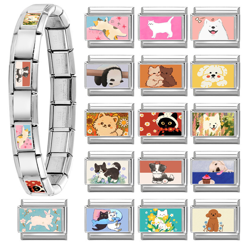 Multifunctional Pet Element Charms Cartoon Cute Module DIY Retro Fashion Sweet Bracelet Accessories