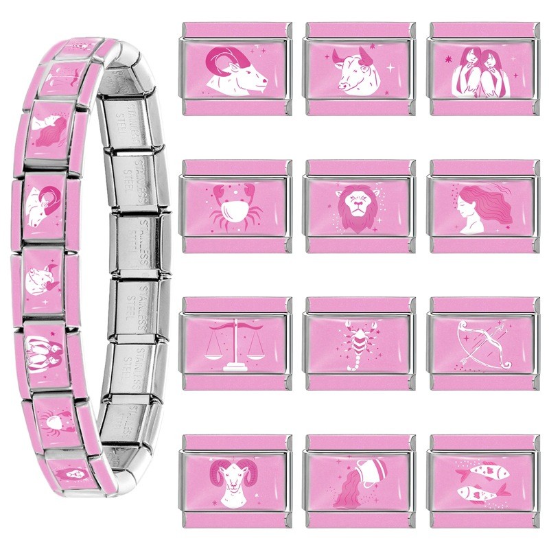 Module Twelve Constellations Creative DIY Constellation Series Colorful Multifunctional Italian Interlocking Module Bracelet
