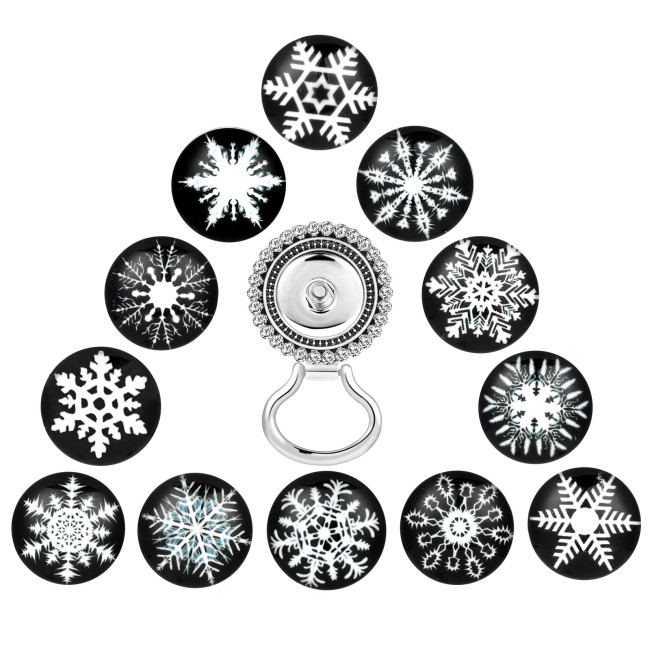 Fashion Brooch Set Mixed Nusa Style Heart Pattern Brooch Round Button Noosa Inlaid Diamond Set