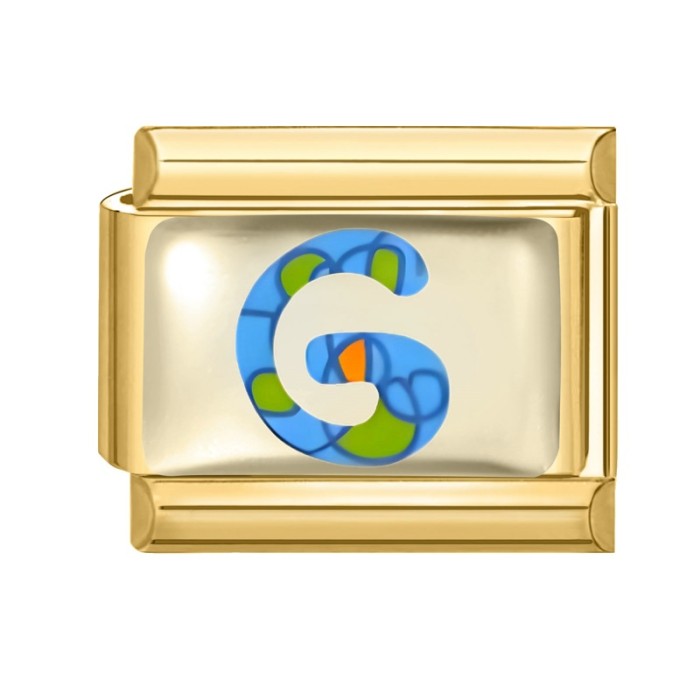 Cross-Border Hot Selling Gold Base Letter Series Line Wave Point Italian Creative DIY Splicable EU Module Bracelet