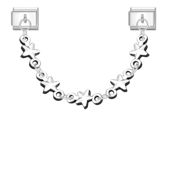 Double Bead Chain Statement Light Luxury Double Pendant DIY Fashion Bracelet Italian Module Creative Jewelry Bracelet Accessories