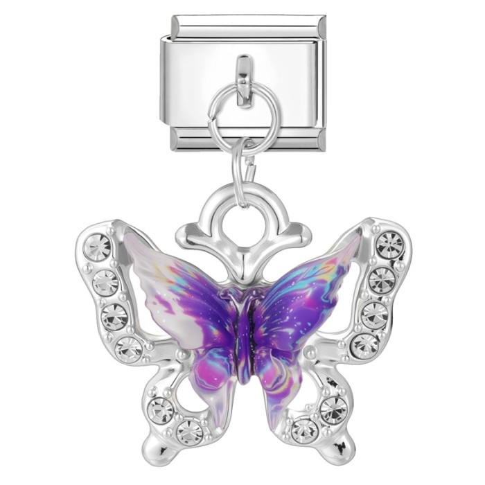 Cross-Border Fashion Personality Butterfly Pendant Italian Module Necklace Bracelet Anklet DIY Exquisite Creative Jewelry