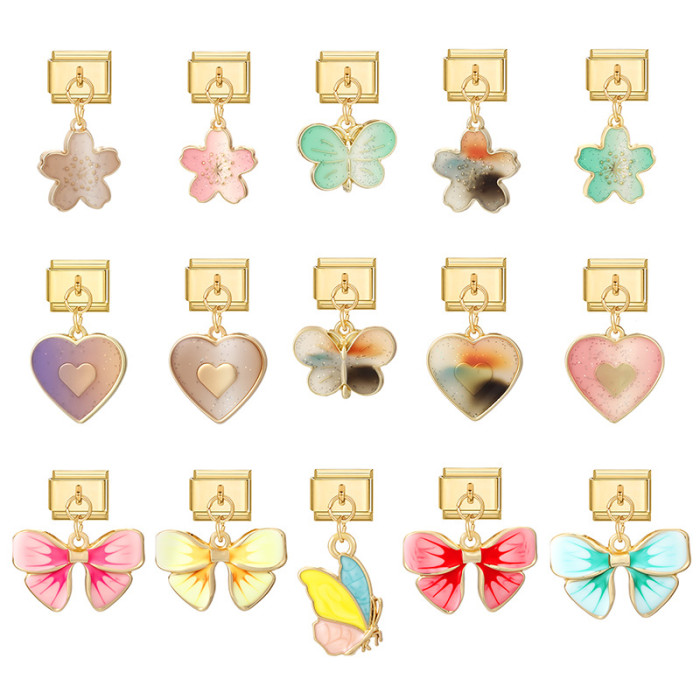 Cross-Border Gold Module Exquisite DIY Multifunctional Fashion Sweet Creative Necklace Pendant Bracelet Jewelry Accessories
