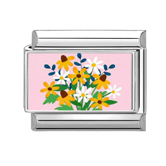 Cross-Border EU Colorful Creative DIY Fresh Floral Multifunctional Italian Interlocking Module Bracelet