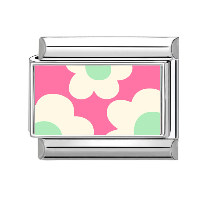 Cross-border EU Pink Eye Flower Element Multifunctional Italian Creative DIY Splicable Module Bracelet